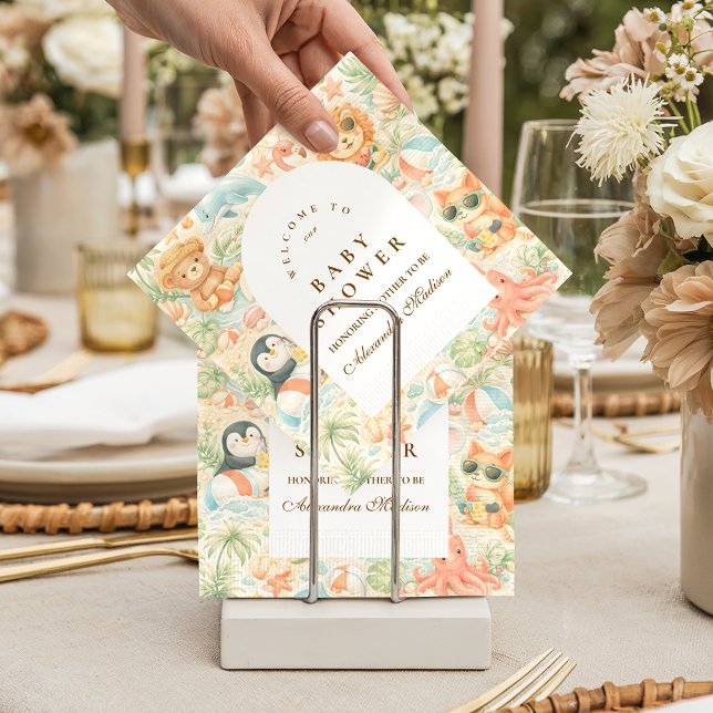 Servilleta De Papel Dulces Animales de Verano Baby Shower (Subido por el creador)