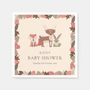 Servilleta De Papel Dulces Animales del Bosque Baby Shower / Sprinkle