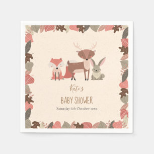 Servilleta De Papel Dulces Animales del Bosque Baby Shower / Sprinkle