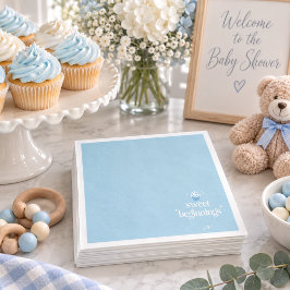 Servilleta De Papel Dulces Comienzos | Baby Shower en Azul Polvo y Bla