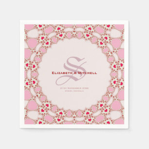 Servilleta De Papel Dulces corazones de amor Fractal Lace Nombres pers