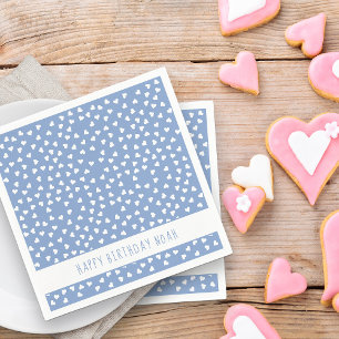 Servilleta De Papel Dulces corazones fiesta de cumpleaños azul persona