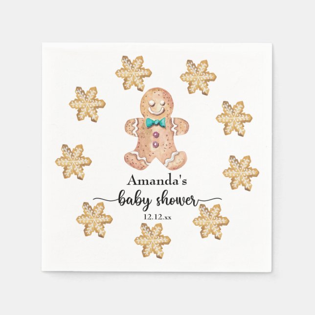 Servilleta De Papel Dulces de Navidad baby shower (Anverso)