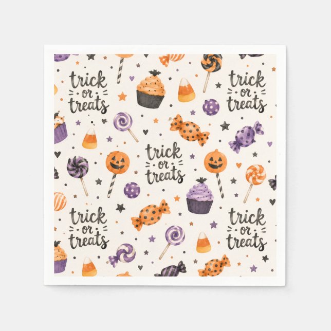 Servilleta De Papel Dulces de Truco o Trato (Anverso)