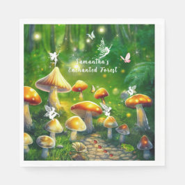 Servilleta De Papel Dulces dieciséis hadas de bosque encantado hongos