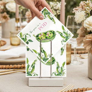 Servilleta De Papel Dulces Dos Guisantes en una Vaina Niña Rosa Gemela