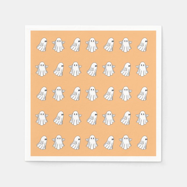 Servilleta De Papel Dulces fantasmas de Halloween (Anverso)