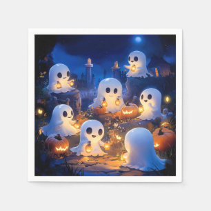 Servilleta De Papel Dulces Fantasmas Linternas de Calabaza Noche Espel
