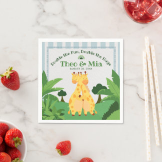 Servilleta De Papel Dulces Gemelas Jirafas Salvajes Safari Selva Doble