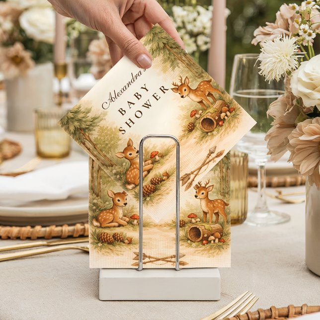 Servilleta De Papel Dulces Leñadores Bosque Ciervo Baby Shower (Subido por el creador)