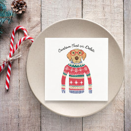 Servilleta De Papel Dulces Navidades feos suéter, perro llevando gafas