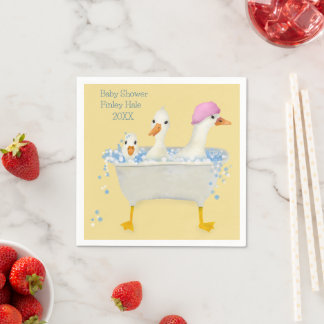 Servilleta De Papel Dulces patos de acuarela en bañera para baby showe