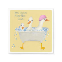 Dulces patos de acuarela en bañera para baby showe