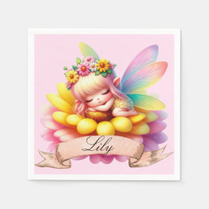 Servilleta De Papel Dulces sueños de hada durmiendo linda y caprichosa