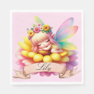 Servilleta De Papel Dulces sueños de hada durmiendo linda y caprichosa