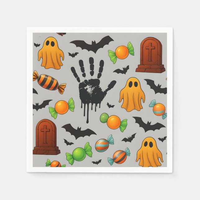 Servilleta De Papel Dulces y sombras fantasmales (Anverso)