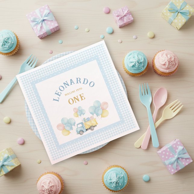 Servilleta De Papel Dump Truck First Birthday Boy (Subido por el creador)