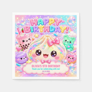 Servilleta De Papel Dumpling Bao Glitter Suave Cumpleaños Fiesta Monad