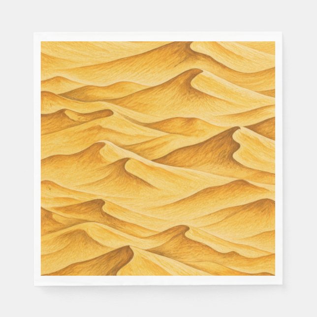 Servilleta De Papel Dunas de arena dorada del desierto (Anverso)