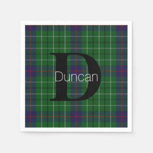 Servilleta De Papel Duncan Clan Plaid Monogram Napkins