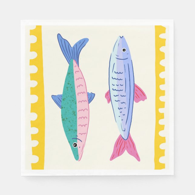 Servilleta De Papel Dúo de Sardinas (Anverso)
