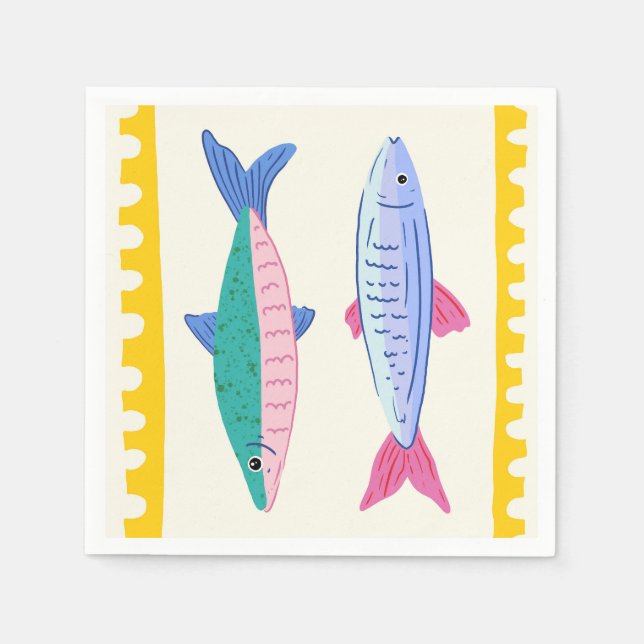 Servilleta De Papel Dúo de Sardinas (Anverso)