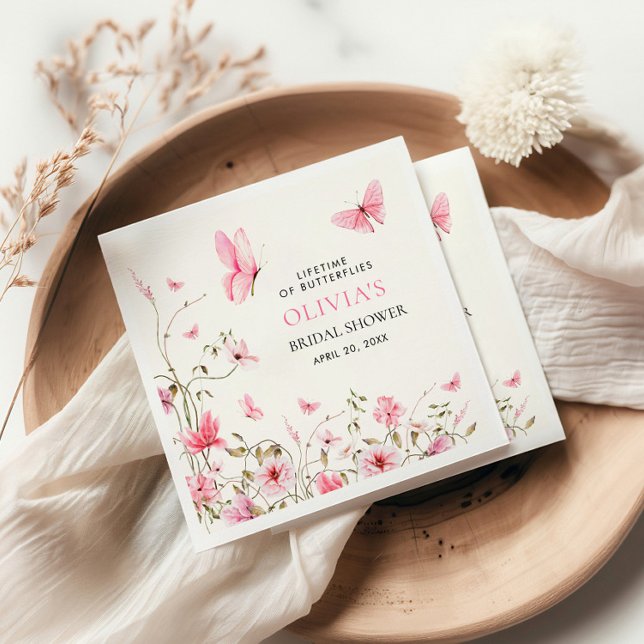 Servilleta De Papel Duración de la ducha nupcial floral de mariposas (Subido por el creador)