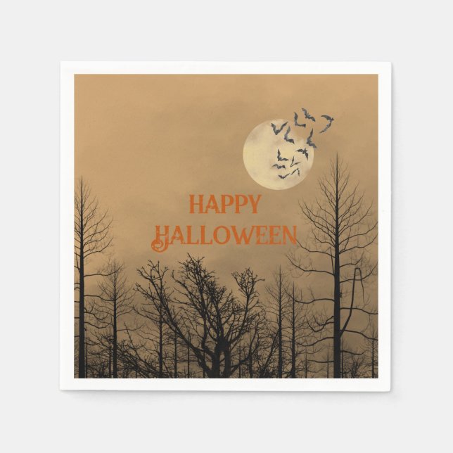 Servilleta De Papel Dusk Dark Woods fiesta de Halloween en la luna lle (Anverso)