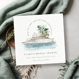 Servilleta De Papel Dusky Crucero Palm Seascape Despedida de Soltera