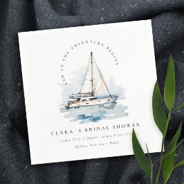 Servilleta De Papel Dusky Sailboat Yacht Seascape Bridal Shower