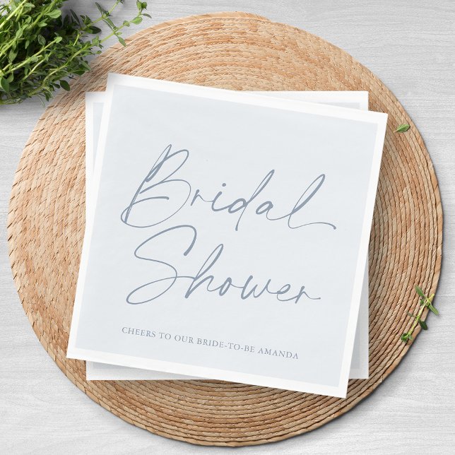 Servilleta De Papel Duste Blue Bridal Shower Napkin (Subido por el creador)