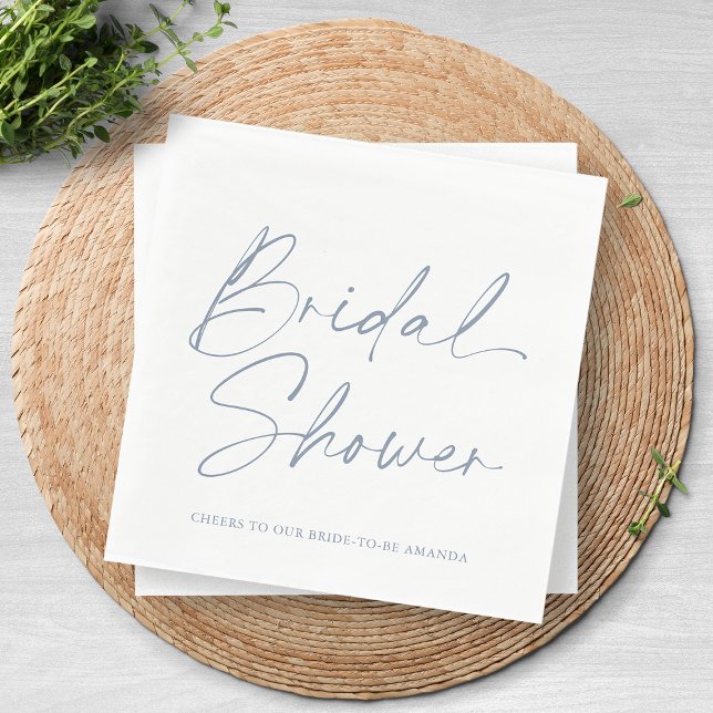 Servilleta De Papel Duste Blue Bridal Shower Napkin (Subido por el creador)