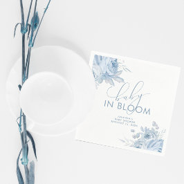 Servilleta De Papel Duste Blue Floral Baby en el Baby Shower en Bloom