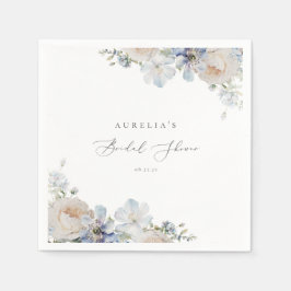 Servilleta De Papel Duste Blue Garden Floral Bridal Shower