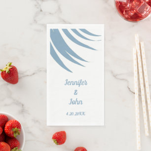 Servilleta De Papel Duste Blue Palm Leaf Tropical Beach Wedding