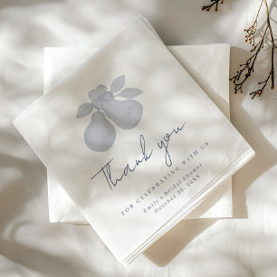 Servilleta De Papel Duste Blue Perfect Pear Bridal Shower