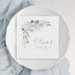 Servilleta De Papel Duste color azul acuático ducha de novia floral<br><div class="desc">Acuarela romántica floral de color azul polvoriento y verde sabio,  estupendas toallas de papel fiesta para la ducha nupcial,  boda moderno,  boda romántico y bodas botánicas en primavera y otoño. Vea todas las piezas coincidentes de la colección a continuación.</div>