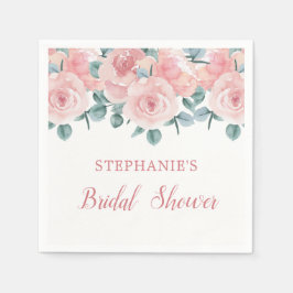 Servilleta De Papel Duste Rosa Eucalyptus Elegante Floral Bridal Showe
