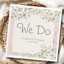 Servilleta De Papel Duste rosa floral Nosotros lo hacemos boda