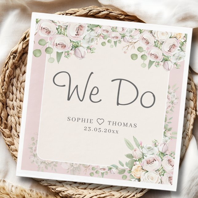 Servilleta De Papel Duste rosa floral Nosotros lo hacemos boda (Subido por el creador)