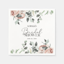 Duste Rubor rosa Floral Eucalyptus Bridal Shower