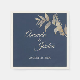 Servilleta De Papel Dusty Blue Autumn Boho Boda Cocktail Napkin