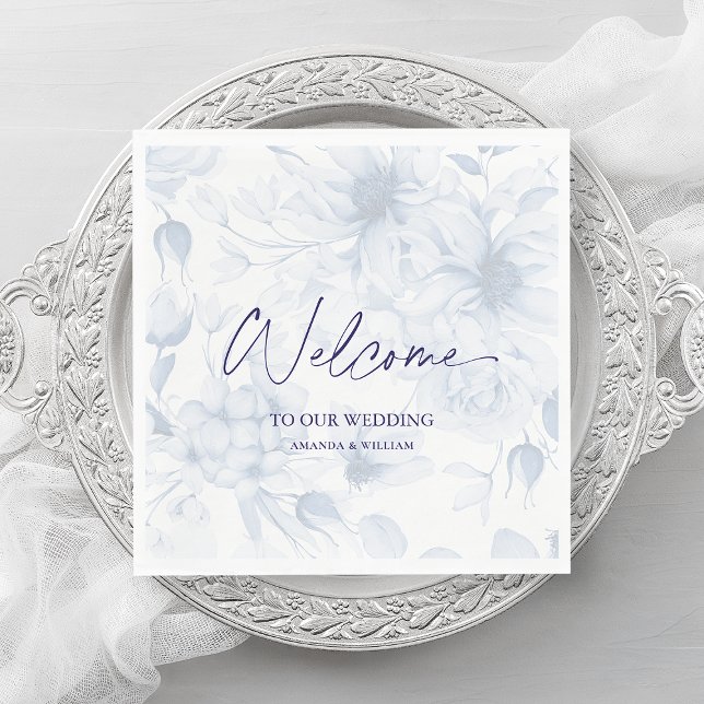 Servilleta De Papel Dusty Blue Boda Napkin - Bienvenida (Subido por el creador)