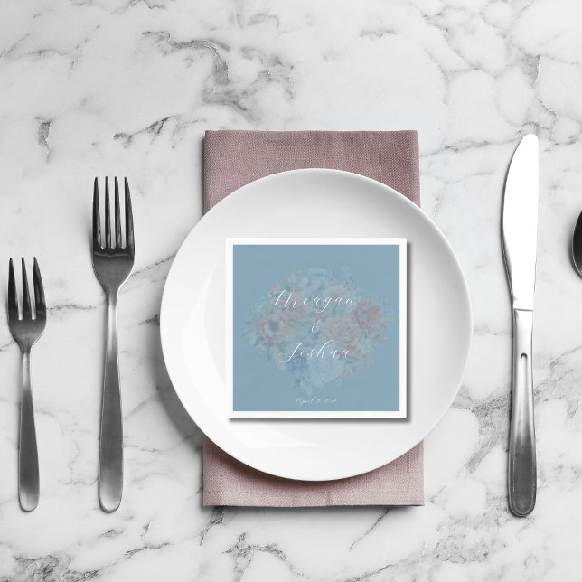 Servilleta De Papel Dusty Blue Boda Napkins (Subido por el creador)
