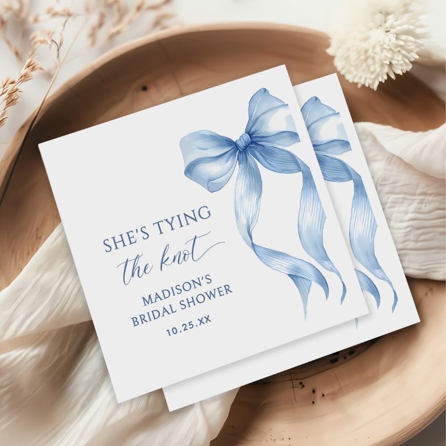 Servilleta De Papel Dusty Blue Bow está atando la ducha nupcial (Subido por el creador)