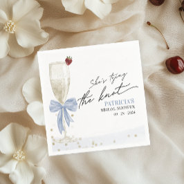 Servilleta De Papel Dusty Blue Bow está atando la ducha nupcial