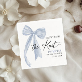 Servilleta De Papel Dusty Blue Bow está atando la ducha nupcial