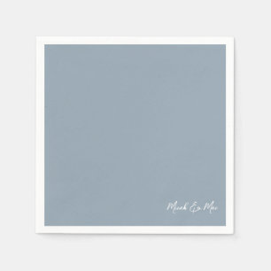 Servilleta De Papel Dusty Blue Bridal Couplel Nombres Napkins Cocktail