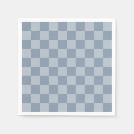 Servilleta De Papel Dusty Blue Checkerboard