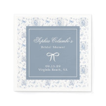 Dusty Blue Chinoiserie Baby Shower Paper Napkin